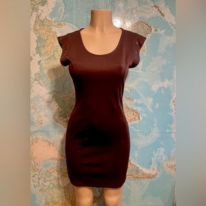 The Little Brown Dress, "Fave" Size M Brown Dress with shoulder accents